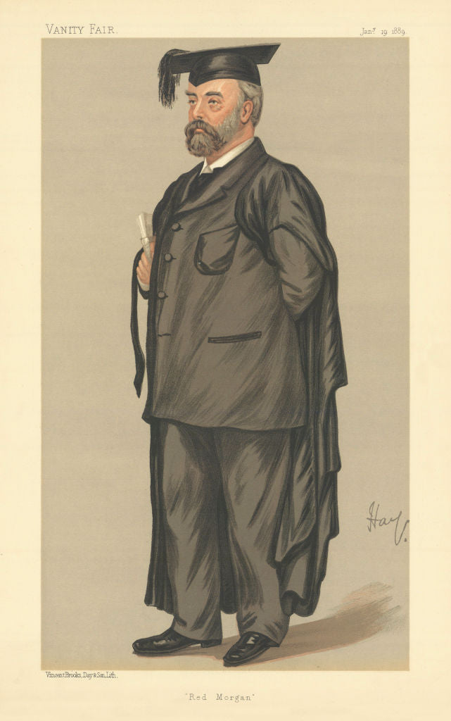 VANITY FAIR SPY CARTOON Rev Edmund Henry Morgan 'Red Morgan' Academics. Hay 1889